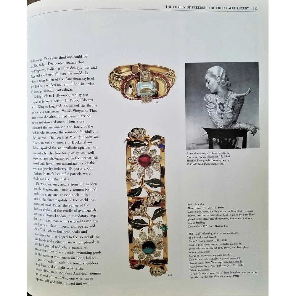 VTG Coro Book Piece Cabochon Rhinestone Corocraft Bracelet Carmen MirandaCamelia